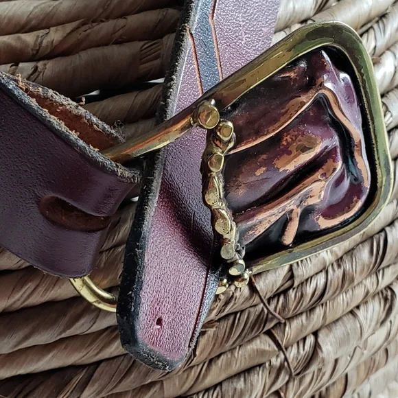 Vintage Boho Western leather belt - Picture 3 of 8
